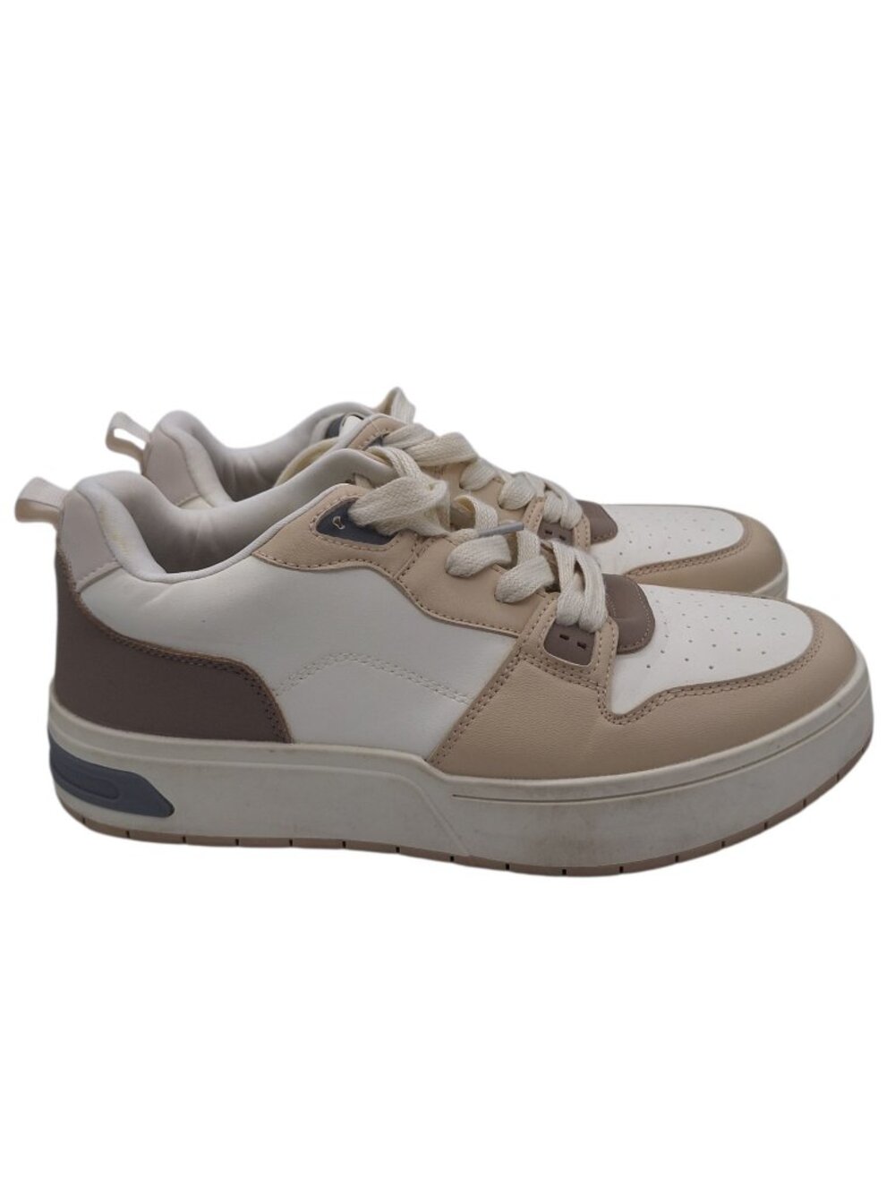 Call It Spring Platform Sneakers BEDFOAM White, Brown and Beige Tan Sneakers 10